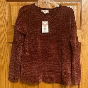 Pink Rose Women’s Size M Cinnamon Rose Chenille - Soft Cozy Pullover